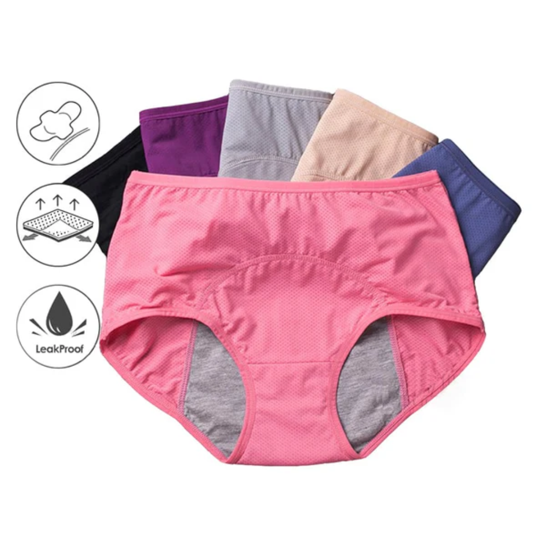 Calzones menstruales de tiro alto e impermeables