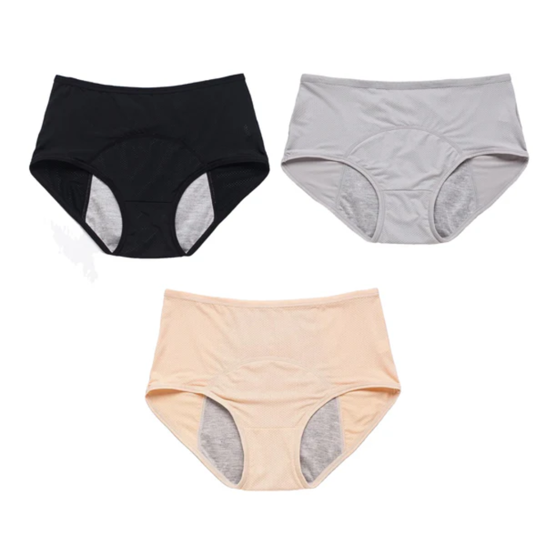 Calzones menstruales de tiro alto e impermeables