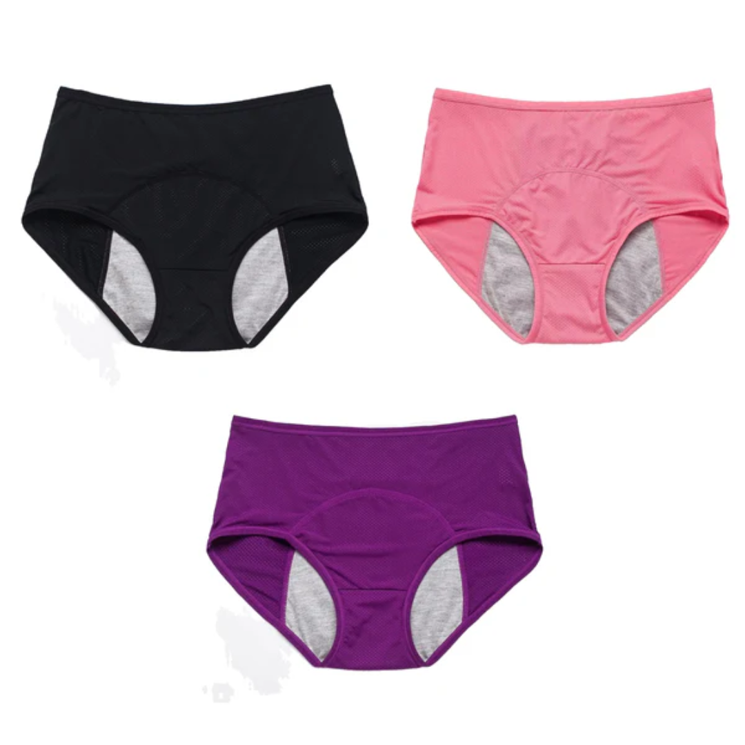 Calzones menstruales de tiro alto e impermeables
