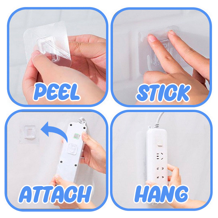 NOWORDUP® Double-Sided Self Adhesive Hooks , 1 pack@ 10pcs