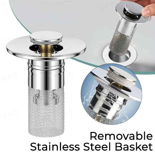 Sink -🅻🅸🅼🅸🆃🅴🅳 🅳🅸🆂🅲🅾🆄🅽🆃🆂- Drain Strainer with Removable Stainless Steel Basket