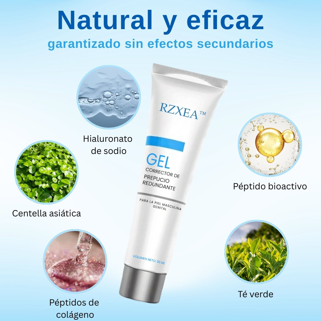 🚀 Seguro para piel sensible & sin irritación:RZXEA™ Gel Corrector de Prepucio Redundante